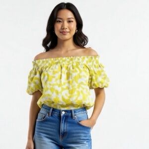 Vince Camuto Off the Shoulder Yellow Top